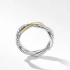 David Yurman Petite Infinity Band Ring in Sterling Silver with 14ct Yellow Gold