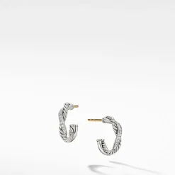 David Yurman Petite Infinity Huggie Hoop Earring with Pavé Diamonds