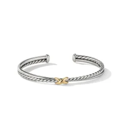 David Yurman Petite X Centre Station Bracelet with 18ct Yellow Gold