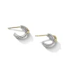 David Yurman Petite X Mini Hoop Earrings with 18ct Yellow Gold
