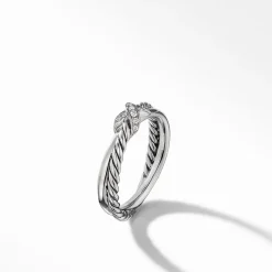 David Yurman Petite X Ring with Pavé Diamonds