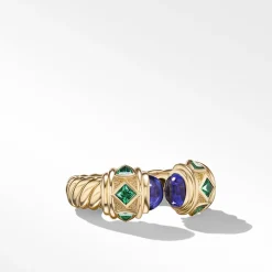 David Yurman Renaissance® Colour Ring in 18ct Yellow Gold with Tanzanite and Tsavorite