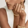 David Yurman Sculpted Cable Pinky Ring in 18ct Yellow Gold with Pavé Diamonds