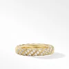 David Yurman Sculpted Cable Pavé Band Ring in 18ct Yellow Gold with Diamonds