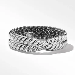 David Yurman Sculpted Cable Double Wrap Bracelet in Sterling Silver
