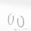 David Yurman Small Hoop Earrings with Pavé Diamonds
