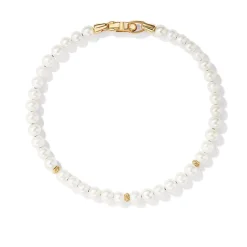 David Yurman Spiritual Beads Bracelet with Pearls and 14ct Yellow Gold