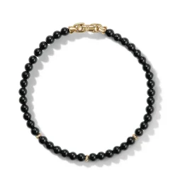 David Yurman Spiritual Beads Bracelet with Black Onyx and 14ct Yellow Gold