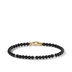 David Yurman Spiritual Beads Bracelet with Black Onyx and 14ct Yellow Gold