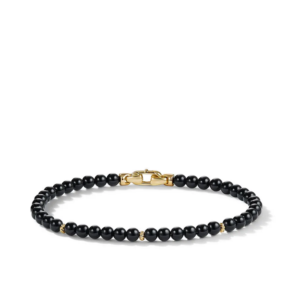 David Yurman Spiritual Beads Bracelet with Black Onyx and 14ct Yellow Gold
