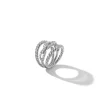 David Yurman Stax Three-Row Ring in 18ct White Gold with Full Pavé Diamonds