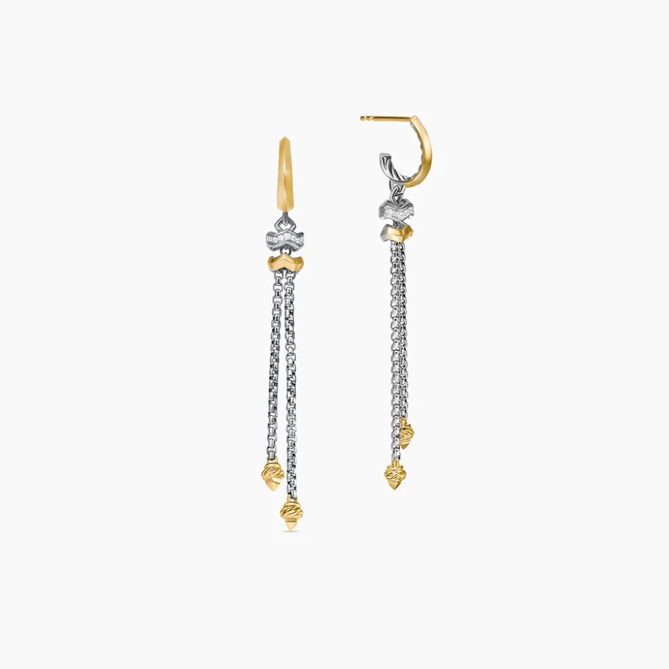 David Yurman Stax Zig Zag Chain Drop Earrings