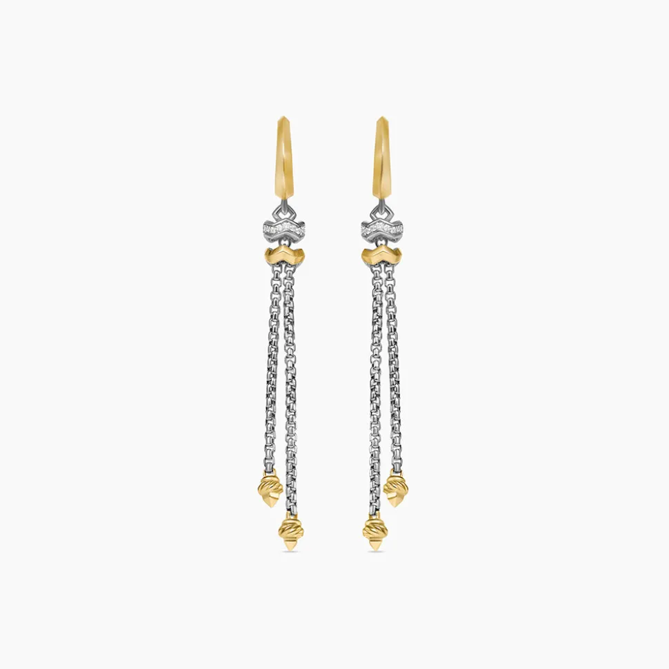 David Yurman Stax Zig Zag Chain Drop Earrings
