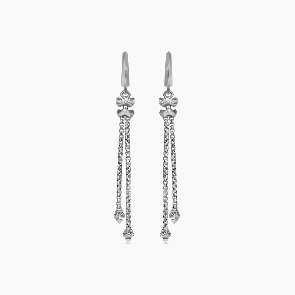 David Yurman Stax Zig Zag Chain Drop Earrings
