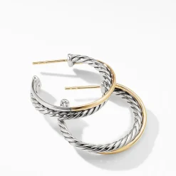 David Yurman The Crossover Collection Medium Hoop Earrings