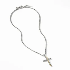David Yurman The Crossover Collection® Cross Necklace with 18ct Yellow Gold