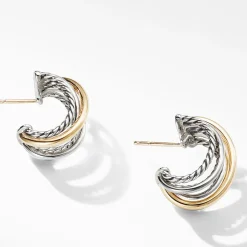 David Yurman The Crossover Collection® Huggie Hoop Earrings with 18ct Yellow Gold