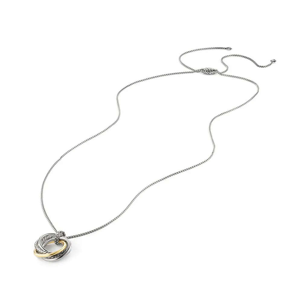 David Yurman The Crossover Collection® Small Pendant Necklace with 14ct Yellow Gold