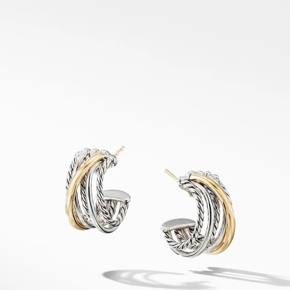 David Yurman The Crossover Collection® Huggie Hoop Earrings with 18ct Yellow Gold