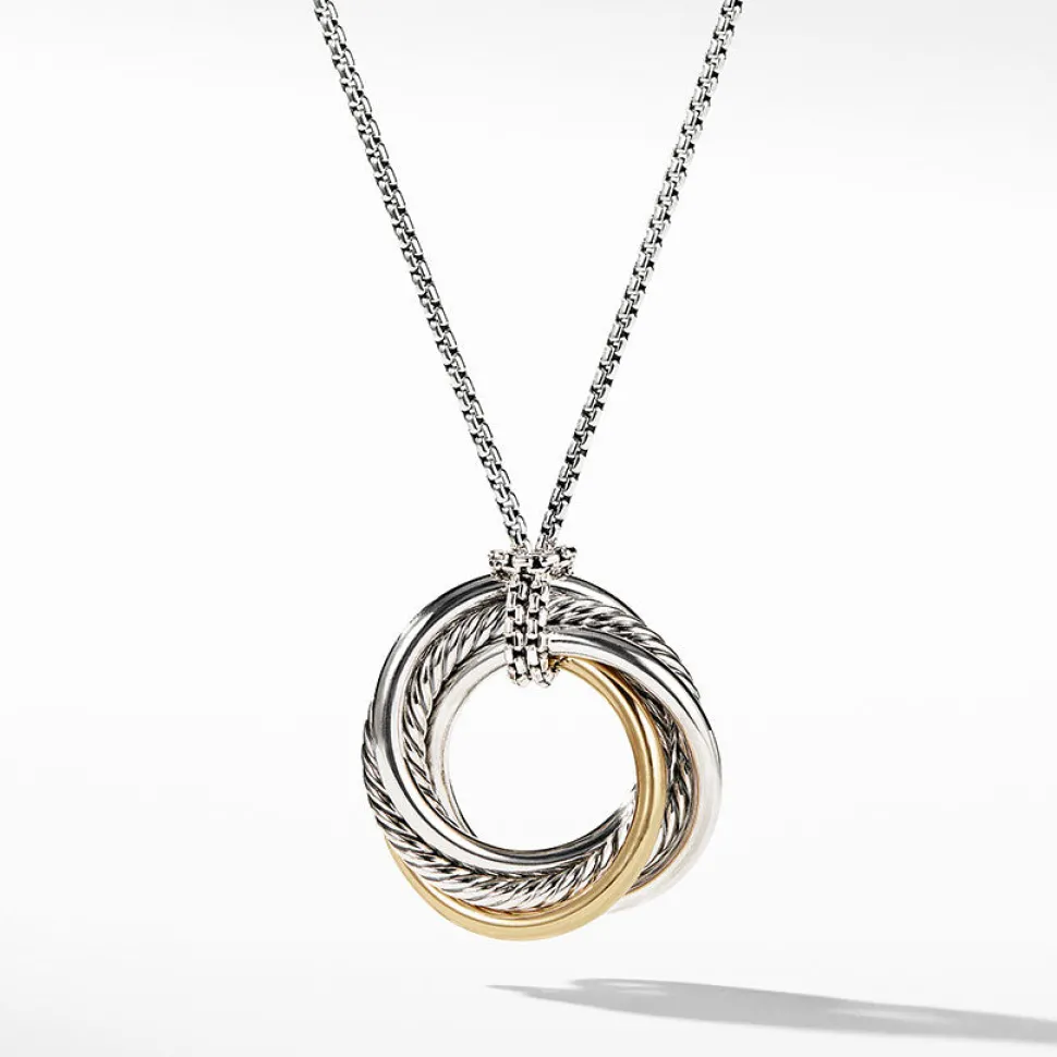 David Yurman The Crossover Collection® Small Pendant Necklace with 14ct Yellow Gold