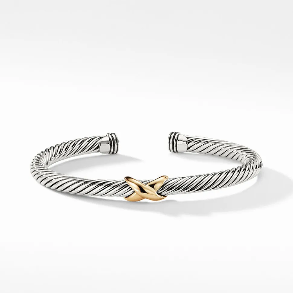 David Yurman X Bracelet with 14ct Gold