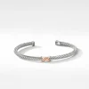David Yurman X Station Bracelet in Sterling Silver with 18ct Rose Gold