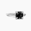 DY Chatelaine ® Ring Sterling Silver with Black Onyx and Diamonds, 8mm