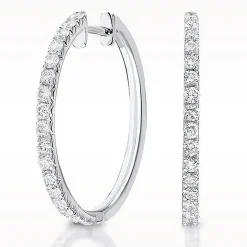 Eternal 0.62ct Diamond White Gold Hoop Earrings
