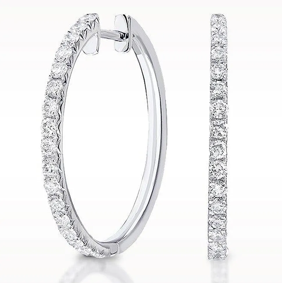 Eternal 0.62ct Diamond White Gold Hoop Earrings