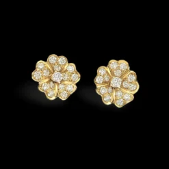 Flora 0.62ct Diamond Yellow Gold Earrings