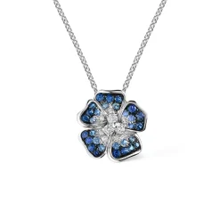Flora 0.58ct Sapphire and Diamond Platinum Necklace