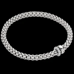FOPE Solo Flex'it Bracelet with a Double Rondel and Diamond Pavé