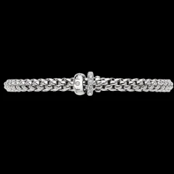 FOPE Solo Flex'it Bracelet with a Double Rondel and Diamond Pavé