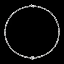 FOPE Solo Flex'it Necklace with Ornamental Clasp and Diamond Pavé
