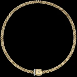 FOPE Solo Flex'it Necklace with Ornamental Clasp and Diamond Pavé