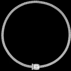 FOPE Solo Flex'it Necklace with Ornamental Clasp and Diamond Pavé