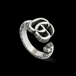 Gucci GG Marmont Key Silver Ring Size 12