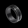 Gucci Icon 18ct White Gold & Black Corundum Thin Ring Size 13