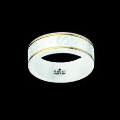 Gucci Icon 18ct Yellow Gold & White Zirconia Ring Size 15