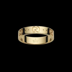 Gucci Icon 18ct Yellow Gold Thin Ring Size 8