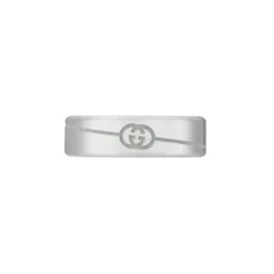 Gucci Interlocking Diagonal Ring Size 17