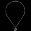 Gucci Interlocking Silver Pendant Necklace