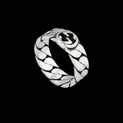 Gucci Interlocking Wide Silver Ring Size 18