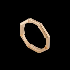 Gucci Link to Love 18ct Rose Gold Mirrored Ring Size 14