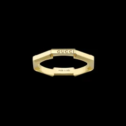 Gucci Link to Love Mirrored 18ct Yellow Gold Ring Size 10