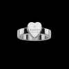 Gucci Silver Trademark Heart Ring Size 12