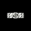 Gucci Wide Silver Ring with Interlocking Size 19