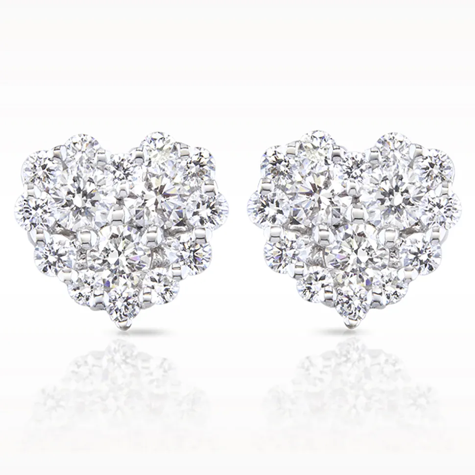 Illusion 0.50ct Diamond Heart Earrings