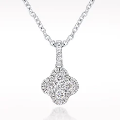 Illusion 0.28ct Diamond White Gold Necklace