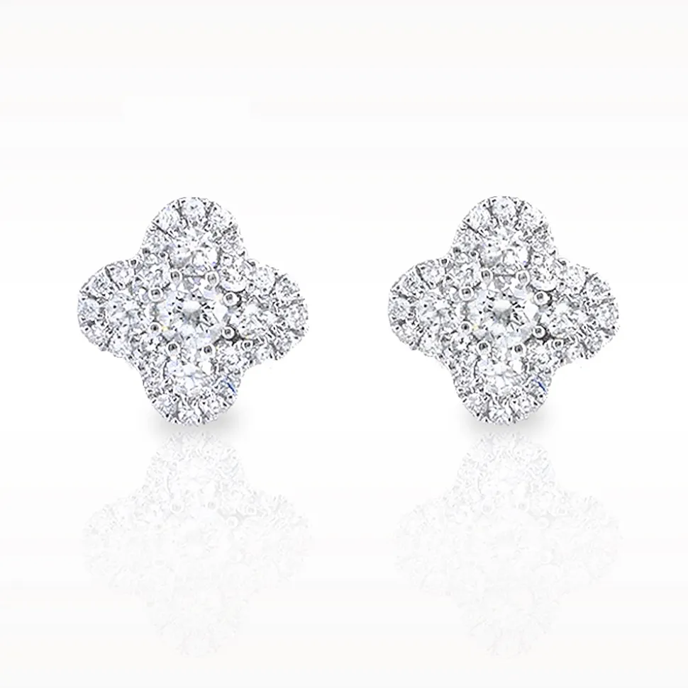 Illusion 18ct White Gold 0.80ct Diamond Earrings
